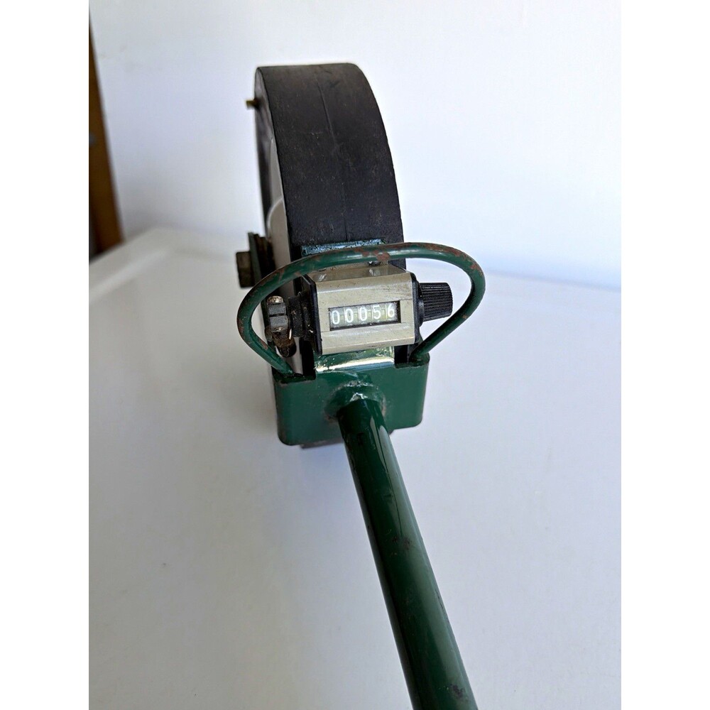 Manual Measuring Wheel Distance Tool w/ Counter, Green Metal Handle, White/Black